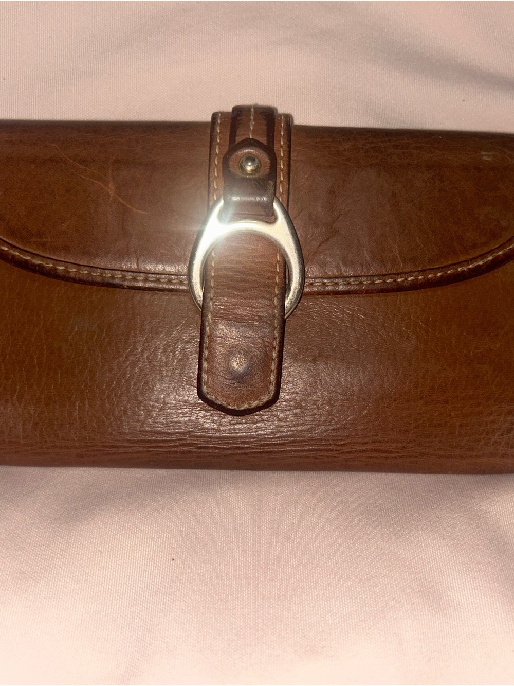 Dooney & Bourke Brown Leather Zip Wallet
